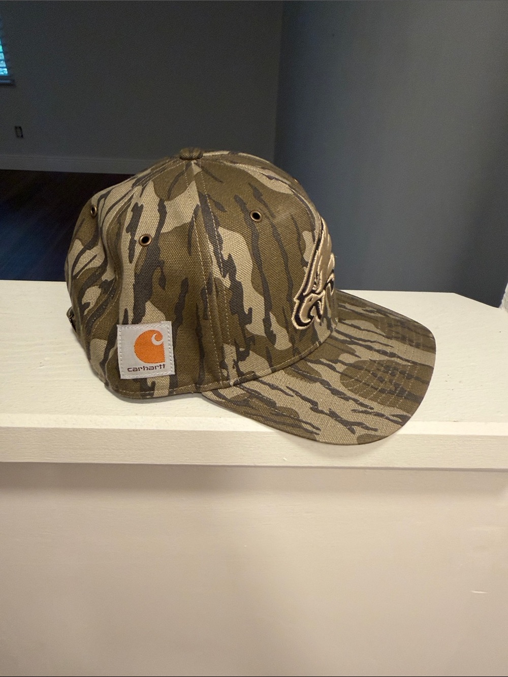 Carhartt Camo Philadelphia Eagles Hat with Embroidered Logo - Olive Green - Picture 2 of 4